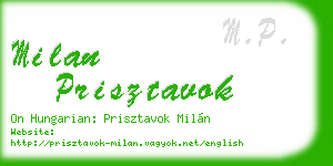 milan prisztavok business card
